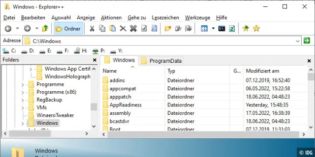 Explorer++: Der kostenlose Dateimanager bietet einige Komfortfunktionen. Ordner lassen sich beispielsweise in Tabs darstellen, was die Navigation erleichtert und beschleunigt.