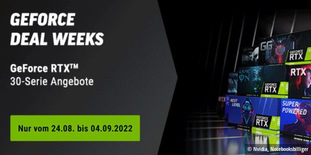 GeForce Deal Weeks: RTX-3000-GPUs, Gaming-Laptops und PCs stark reduziert