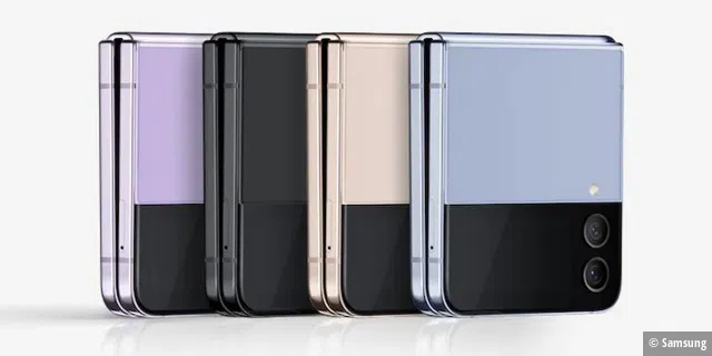 Das Galaxy Z Flip 4 gibt es in vier Farbvarianten