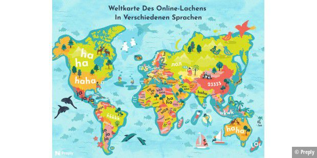 Die Weltkarte des Online-Lachens.