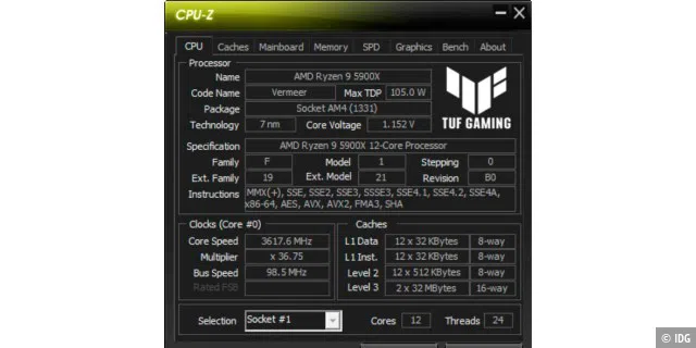 CPU-Z ist vor allem hilfreich, um technische Informationen zu CPU und System einzuholen.